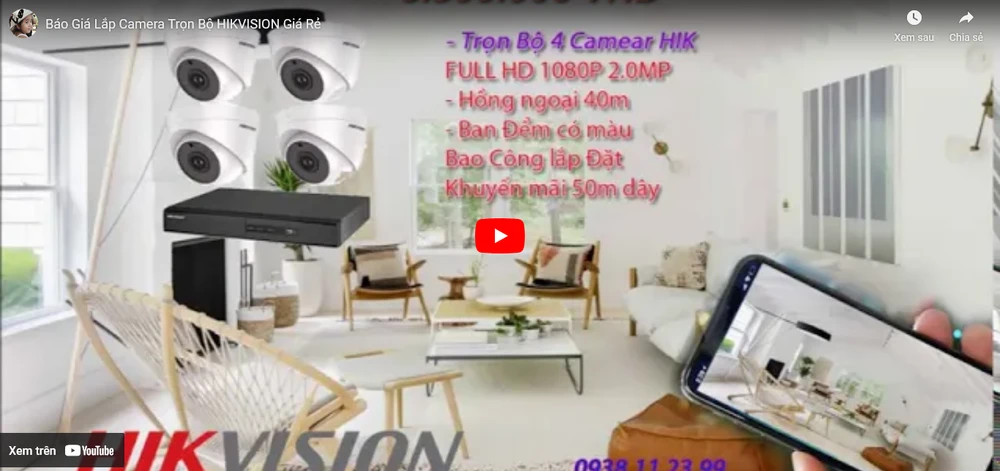Lắp đặt camera thông minh giá rẻ hikvision.