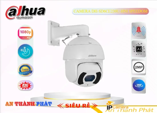 lắp Camera DH-SD6CE230U-HNI dahua hình ảnh FULL HD giám sát ban đêm 200m công nghệ AI thông minh nhận diện khôn mặt chất lượng hình ảnh FULL HD 1080P 2.0MP giám sát tốt với khoảng cách 200m