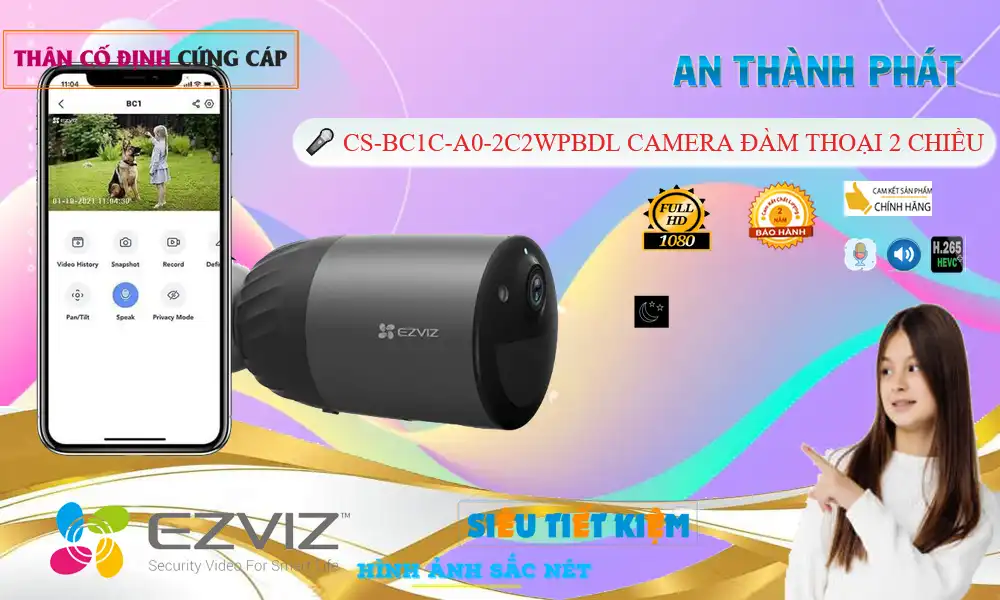 CS-BC1C-A0-2C2WPBDL sắc nét Wifi Ezviz
