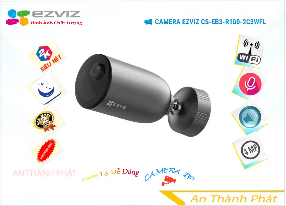 CS-EB3-R100-2C3WFL sắc nét Wifi Ezviz