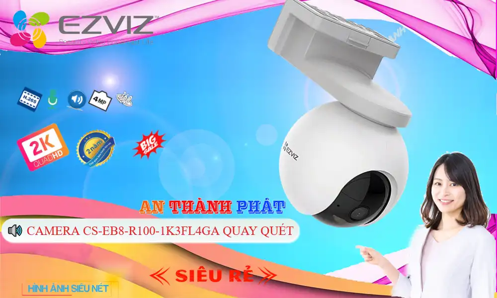 CS-EB8-R100-1K3FL4GA sắc nét Wifi Ezviz CS-EB8-R100-1K3FL4GA sắc nét Wifi Ezviz