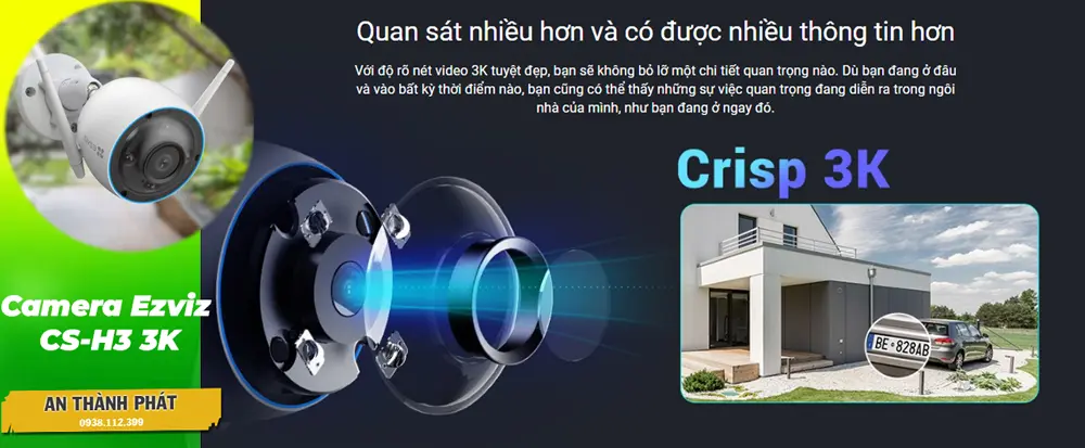 ➠  CS-H3-R100-1J5WKFL sắc nét Wifi Ezviz