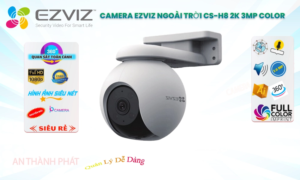 CS-H8 2K 3MP Color Camera Wifi Ezviz Giá rẻ