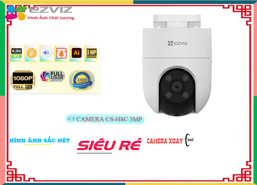 ➠ CS-H8C 2K 3MP sắc nét Wifi Ezviz ➠ CS-H8C 2K 3MP sắc nét Wifi Ezviz