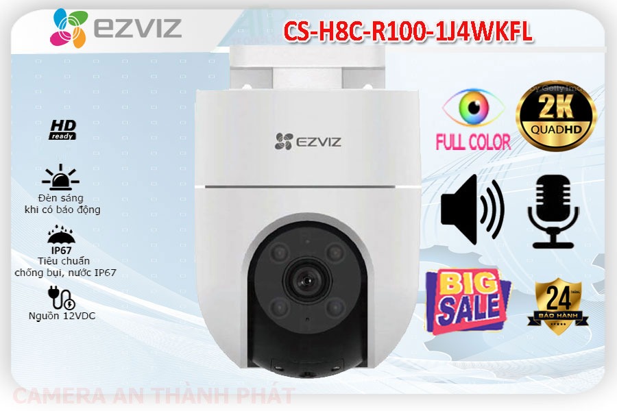 Camera Quay Xoay WIFI 2K  CS-H8c-R100-1J4WKFL  Ezviz