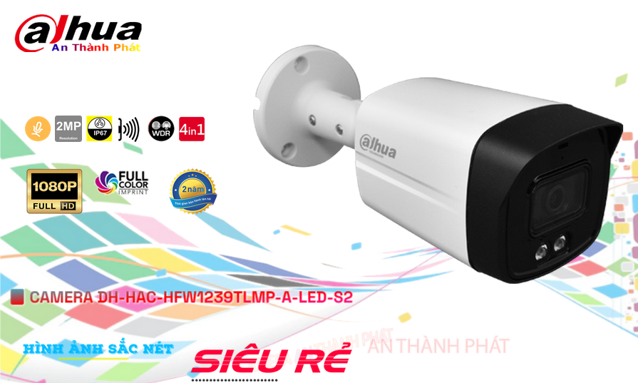 Camera Dahua DH-HAC-HFW1239TLMP-A-LED-S2 Đèn LED Trợ Sáng