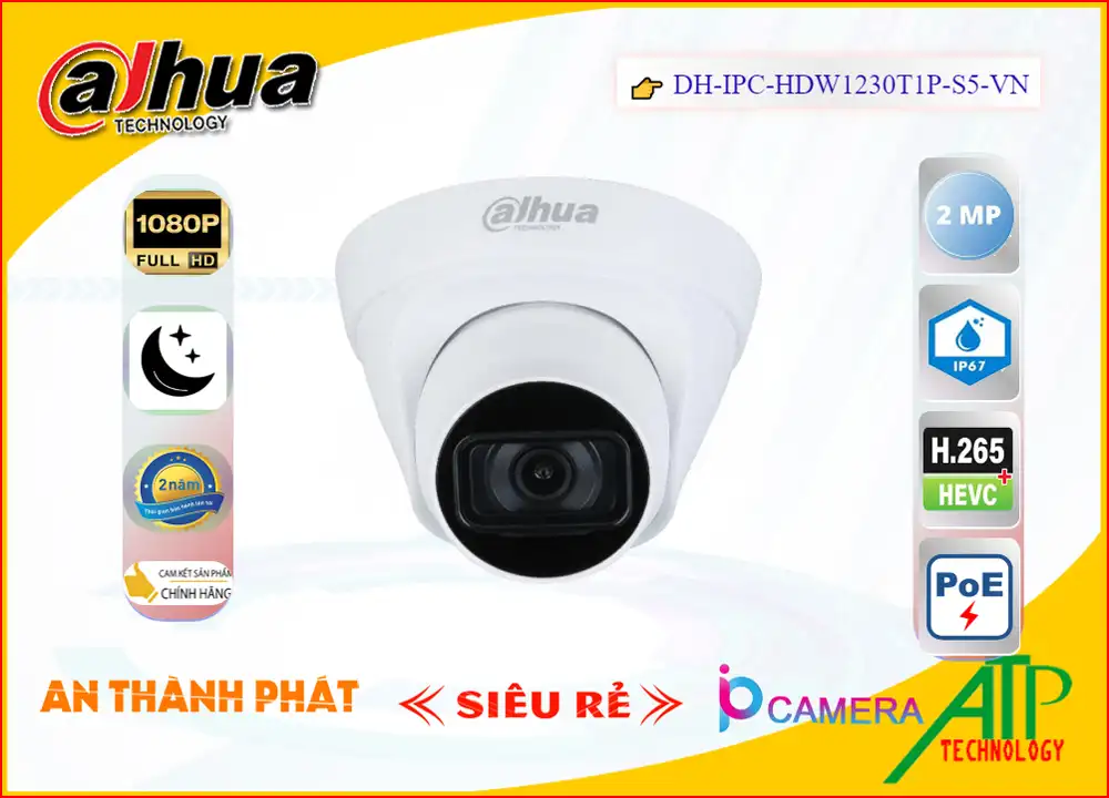 Camera DH-IPC-HDW1230T1P-S5-VN,DH-IPC-HDW1230T1P-S5-VN rẻ nhất, Camera quan sát DH-IPC-HDW1230T1P-S5-VN Tốt nhất,DH-IPC-HDW1230T1P-S5-VN Cấp Nguồ Qua Dây Mạng  giá mới nhất,DH-IPC-HDW1230T1P-S5-VN Giá hấp dẫn,Giá buôn DH-IPC-HDW1230T1P-S5-VN FULL HD 1080P 2.0 megapixel ,Địa Chỉ Bán DH-IPC-HDW1230T1P-S5-VN,DH-IPC-HDW1230T1P-S5-VN rẻ nhất,DH-IPC-HDW1230T1P-S5-VN Tốt nhất