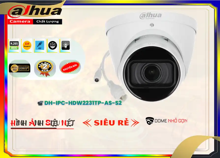 ➠  DH-IPC-HDW2231TP-AS-S2 sắc nét Dahua