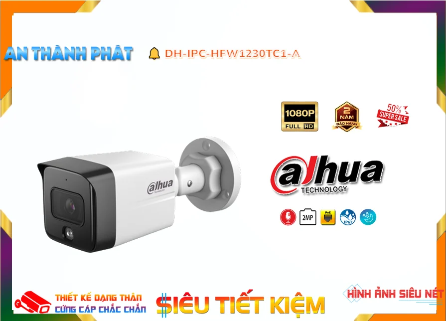 DH-IPC-HFW1230TC1-A sắc nét Dahua DH-IPC-HFW1230TC1-A sắc nét Dahua