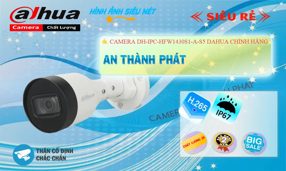 DH-IPC-HFW1430S1-A-S5 sắc nét Dahua ➠ DH-IPC-HFW1430S1-A-S5 sắc nét Dahua ➠