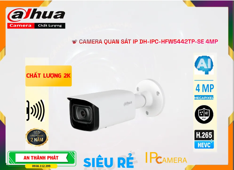 DH-IPC-HFW5442TP-SE Camera IP Ngoài Trời 2K DH-IPC-HFW5442TP-SE Camera IP Ngoài Trời 2K