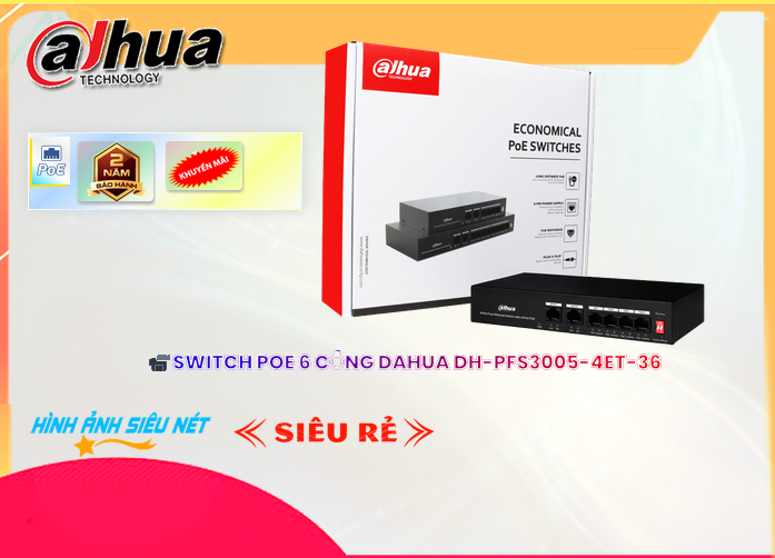 DH-PFS3006-4ET-36 Switch chia mạng DH-PFS3006-4ET-36 Switch chia mạng