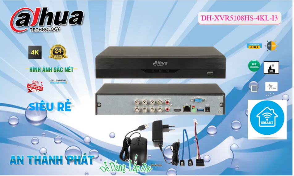 DH-XVR5108HS-4KL-I3 sắc nét Dahua DH-XVR5108HS-4KL-I3 sắc nét Dahua