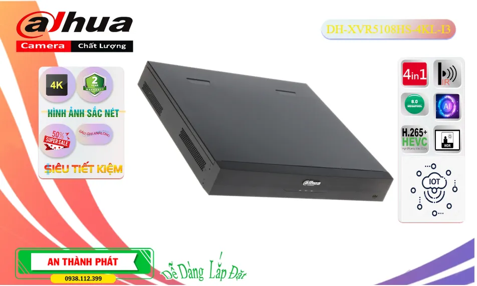 DH-XVR5108HS-4KL-I3 sắc nét Dahua DH-XVR5108HS-4KL-I3 sắc nét Dahua