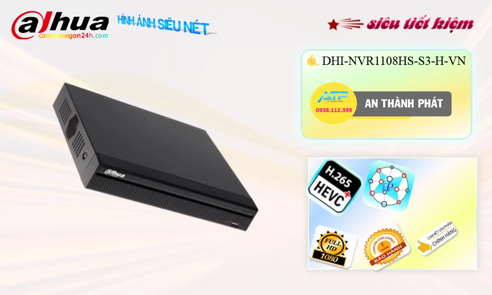 DHI-NVR1108HS-S3/H-VN sắc nét Dahua