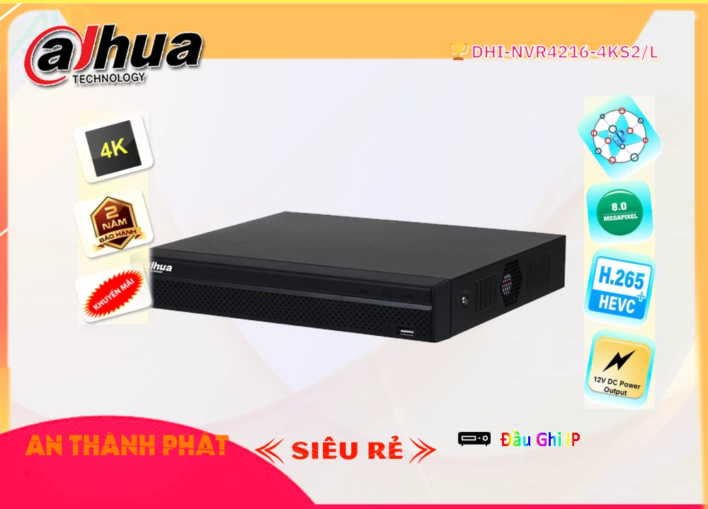DHI-NVR4216-4KS2-L sắc nét Dahua DHI-NVR4216-4KS2-L sắc nét Dahua