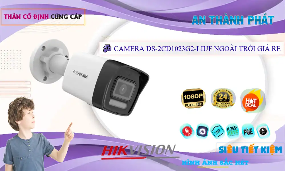 DS-2CD1023G2-LIUF sắc nét Hikvision