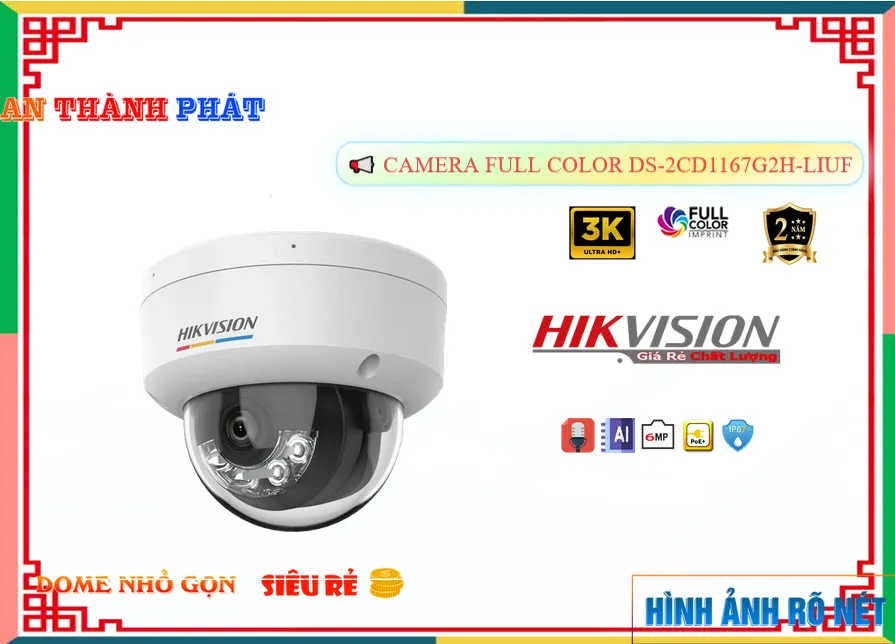 DS-2CD1167G2H-LIUF sắc nét Hikvision