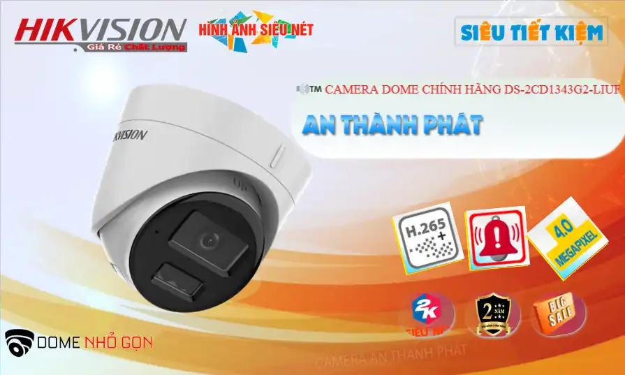➠  DS-2CD1343G2-LIUF sắc nét Hikvision