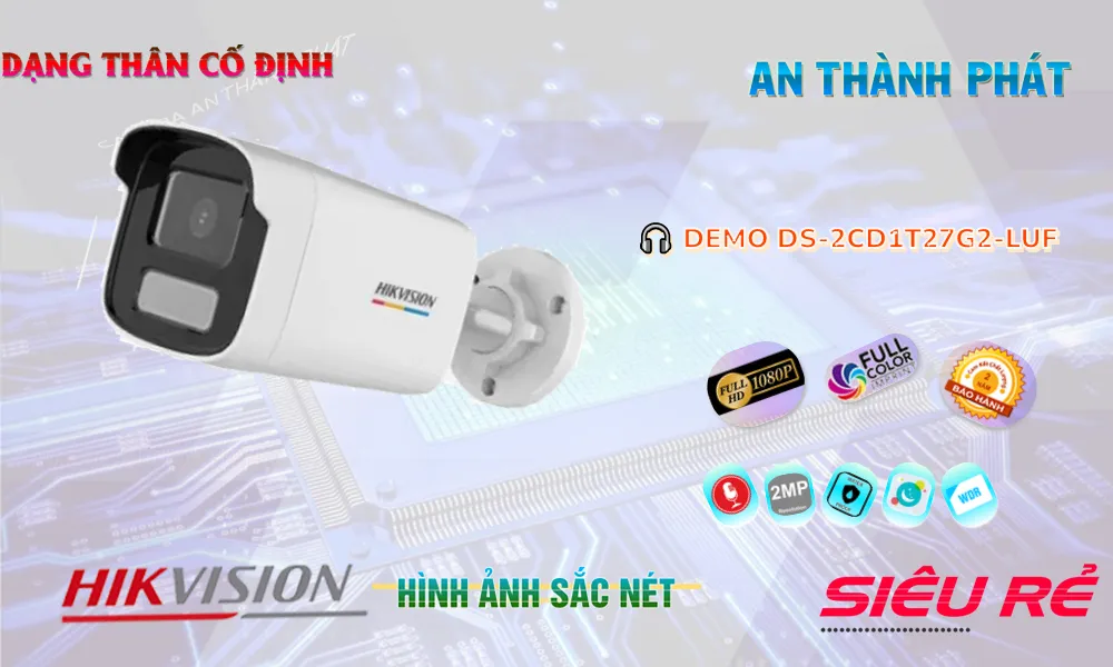 DS-2CD1T27G2-LUF sắc nét Hikvision