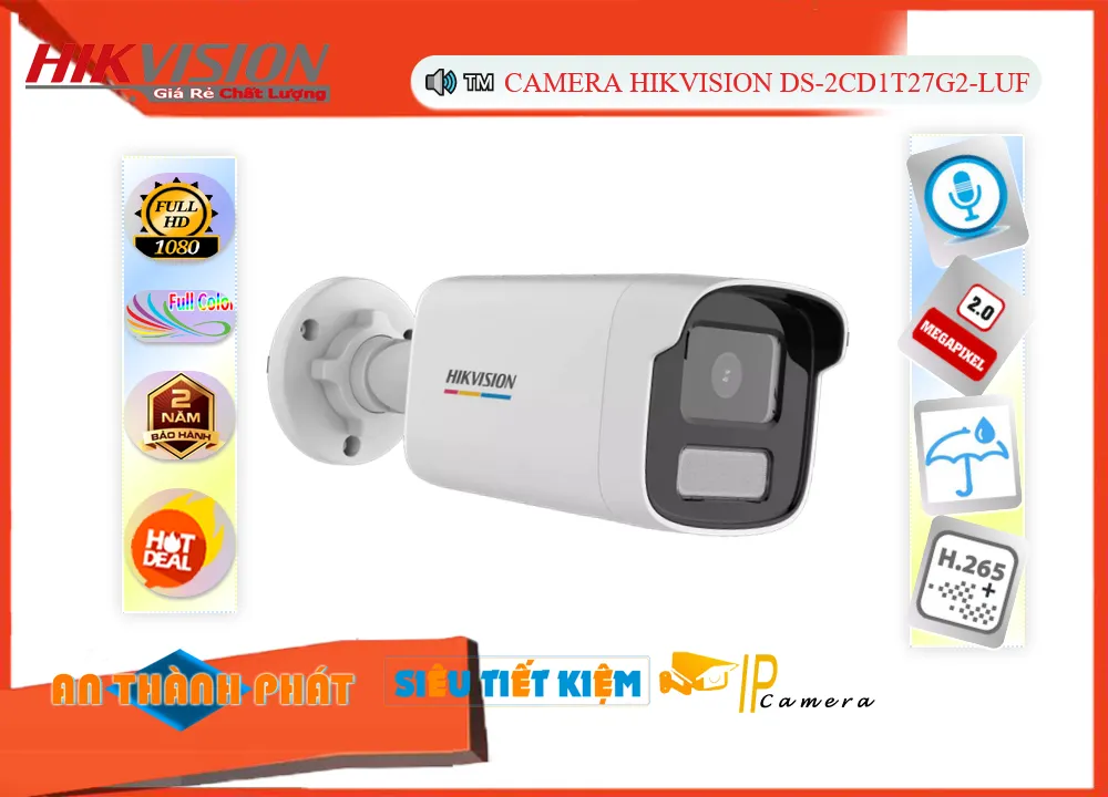 Camera Hikvision DS-2CD1T27G2-LUF,DS-2CD1T27G2-LUF giá mới nhấtDS-2CD1T27G2-LUF Chính hãng,DS 2CD1T27G2 LUF,Giá Bán DS-2CD1T27G2-LUF FULL HD 1080P 2.0 MP ,Nơi bán  Loại Camera an ninh DS-2CD1T27G2-LUF,DS-2CD1T27G2-LUF giá mới nhất,DS-2CD1T27G2-LUF Chính hãng,Giá ,phân phối DS-2CD1T27G2-LUF