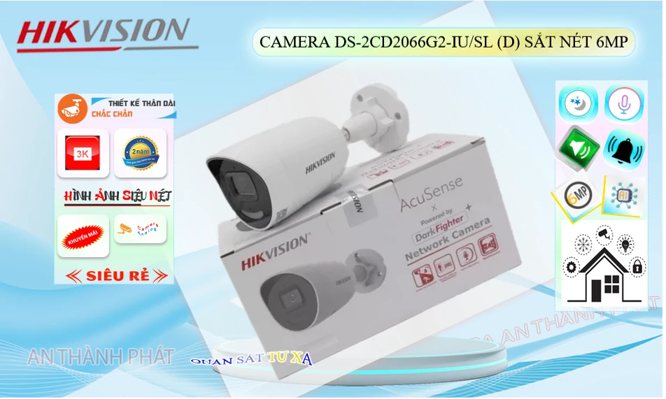 DS-2CD2066G2-IU/SL(D) sắc nét Hikvision