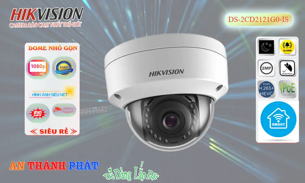 ➠  DS-2CD2121G0-IS sắc nét Hikvision