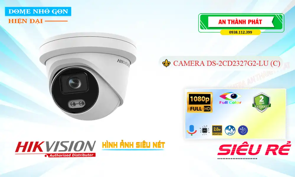 ➠  DS-2CD2327G2-LU (C) sắc nét Hikvision