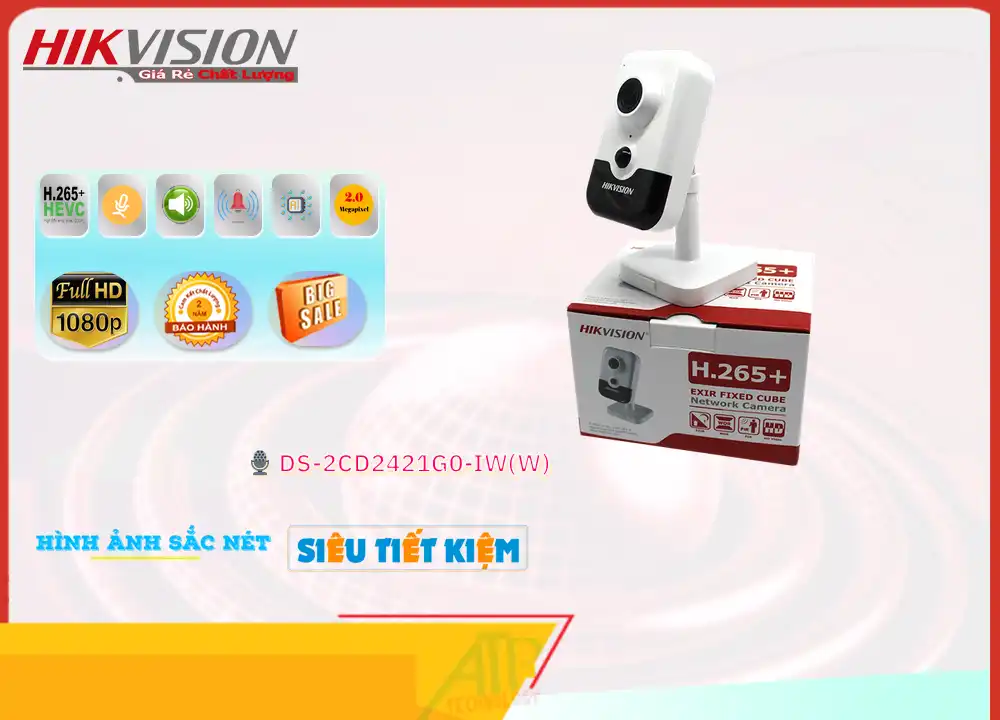 ➠  DS-2CD2421G0-IW sắc nét Hikvision