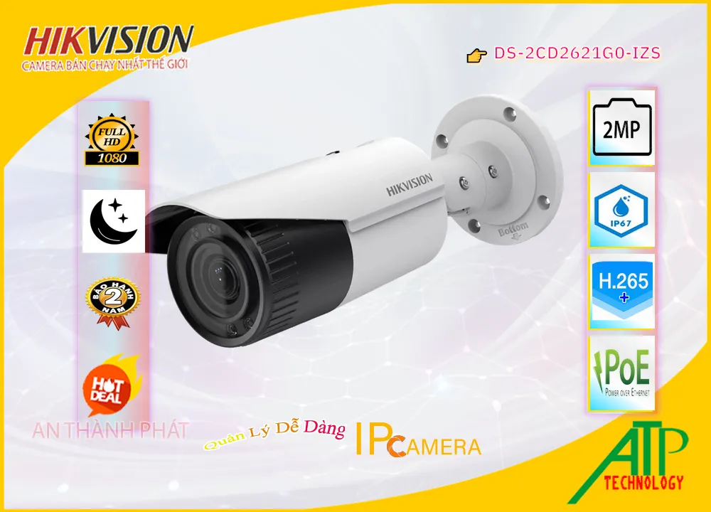 DS-2CD2621G0-IZS sắc nét Hikvision DS-2CD2621G0-IZS sắc nét Hikvision