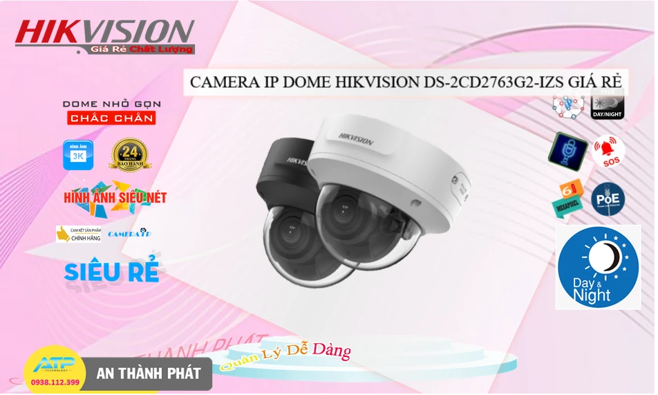 DS-2CD2763G2-IZS sắc nét Hikvision DS-2CD2763G2-IZS sắc nét Hikvision