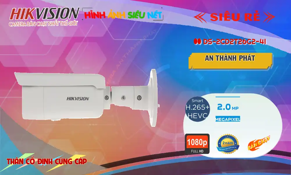 Camera  Hikvision DS-2CD2T26G2-4I Thiết kế Đẹp