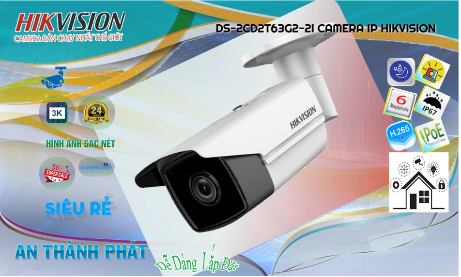 DS-2CD2T63G2-2I sắc nét Hikvision ➠ DS-2CD2T63G2-2I sắc nét Hikvision ➠