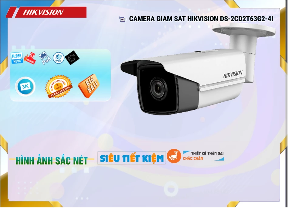 DS-2CD2T63G2-4I sắc nét Hikvision DS-2CD2T63G2-4I sắc nét Hikvision