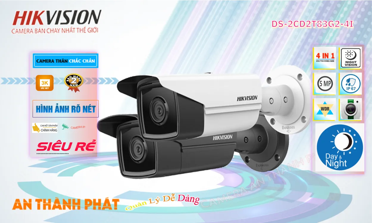 DS-2CD2T83G2-4I sắc nét Hikvision
