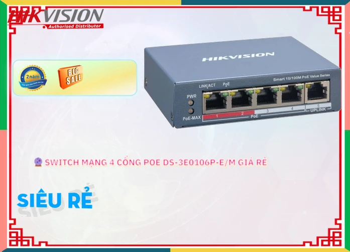 DS-3E0106P-E/M Switch chuyển đổi dữ liệu DS-3E0106P-E/M Switch chuyển đổi dữ liệu