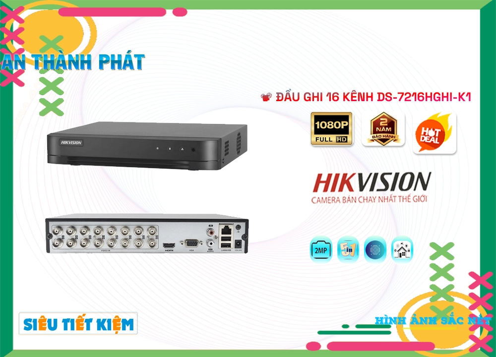 DS-7216HGHI-K1 Đầu Ghi Hikvision DS-7216HGHI-K1 Đầu Ghi Hikvision