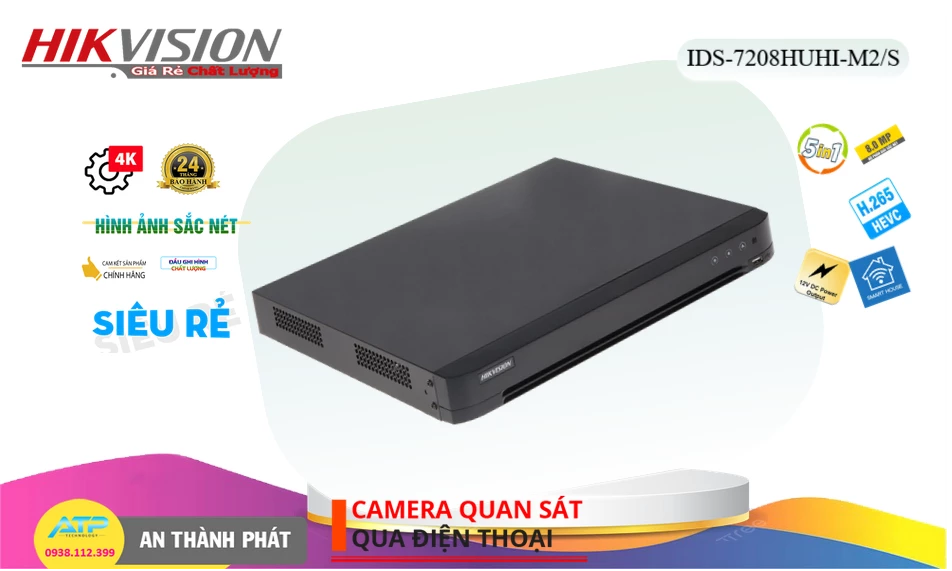 IDS-7208HUHI-M2/S sắc nét Hikvision