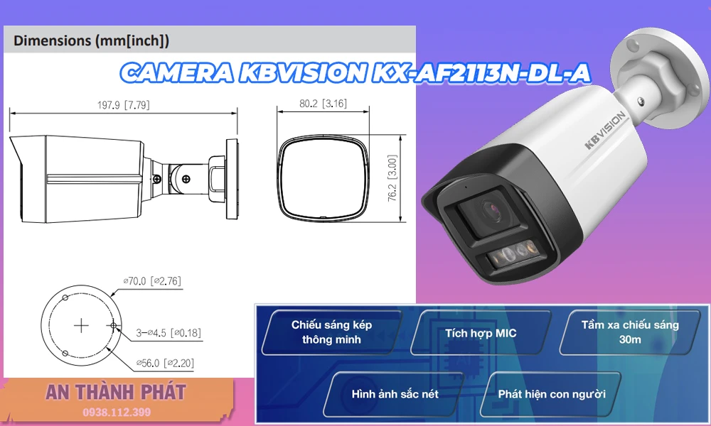 Camera IP PoE KBvision KX-AF2113N-DL-A Siêu rẻ