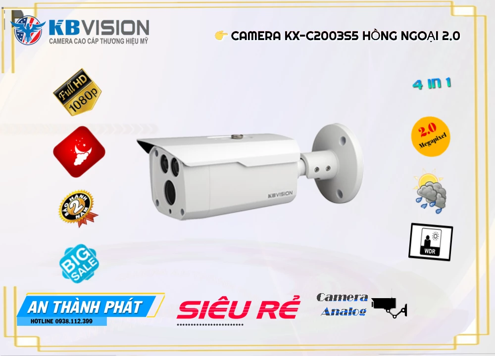 KX-C2003S5 sắc nét KBvision KX-C2003S5 sắc nét KBvision