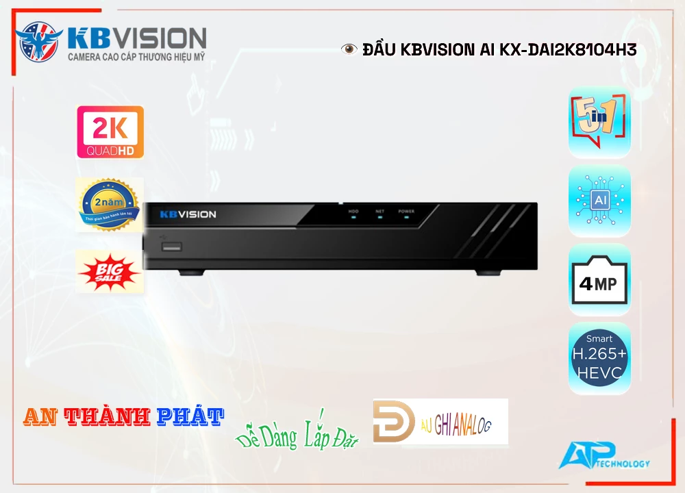 KX-DAi2K8104H3 sắc nét KBvision KX-DAi2K8104H3 sắc nét KBvision