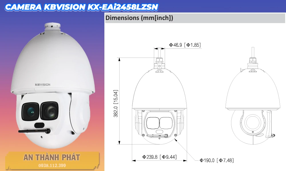 Camera IP SPEEDDOME KX-EAi2458LZSN Thương hiệu KBVISION 