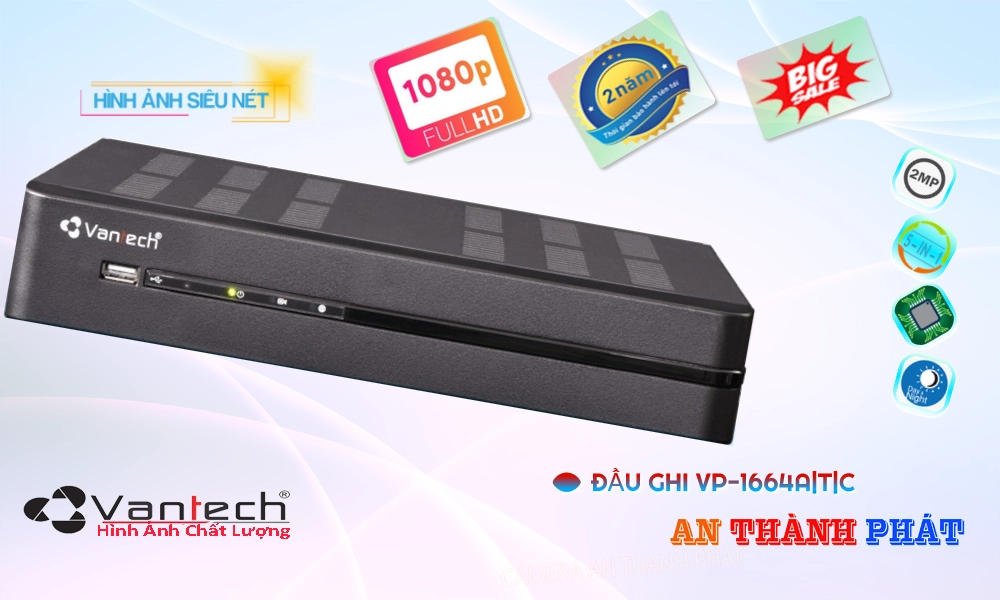 Đầu ghi VanTech VP-1664A|T|C Mẫu Đẹp Đầu ghi VanTech VP-1664A|T|C Mẫu Đẹp