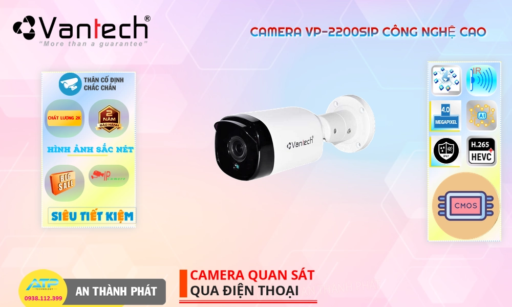 Camera An Ninh VanTech VP-2200SIP Chức Năng Cao Cấp ✲ Camera An Ninh VanTech VP-2200SIP Chức Năng Cao Cấp ✲