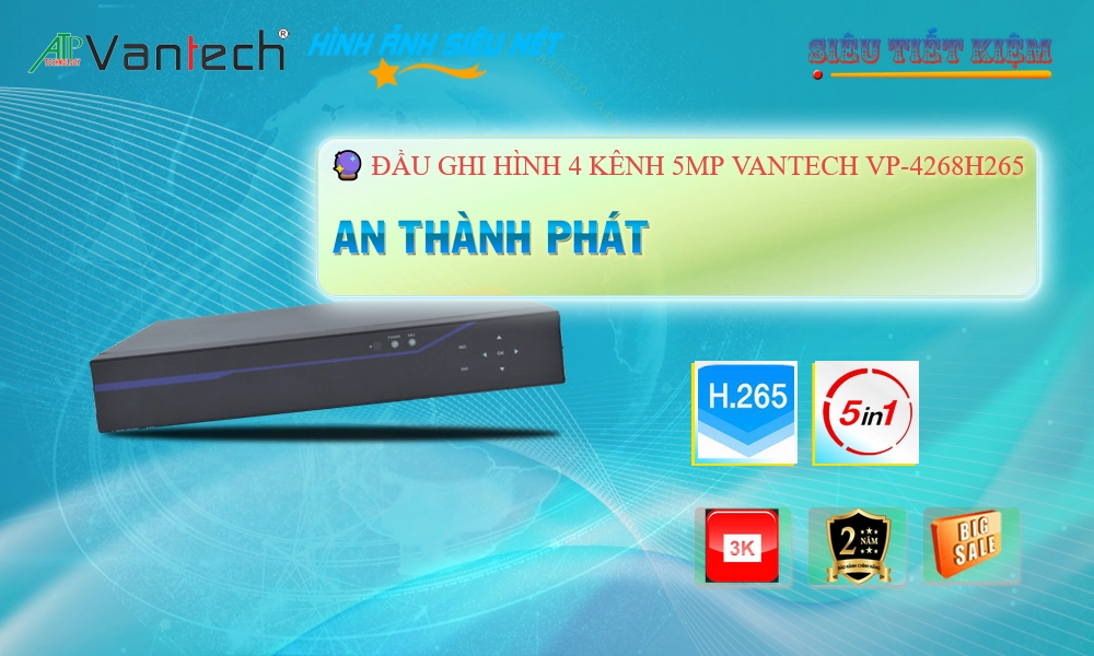 Đầu Thu KTS VanTech VP-4268H265 Chức Năng Cao Cấp