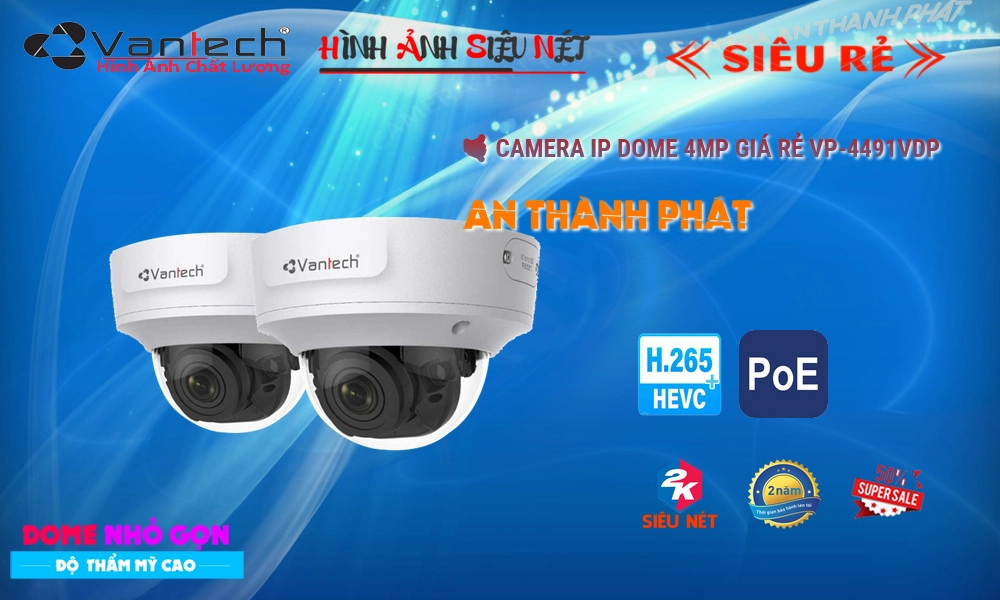 Camera Giá Rẻ VanTech VP-4491VDP Cấp Nguồ Qua Dây Mạng Chi phí phù hợp