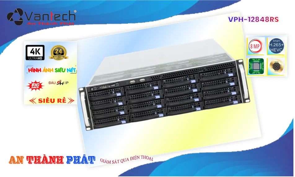 Server Ghi Hình Camera VPH-12848RS Chuyên Dụng Server Ghi Hình Camera VPH-12848RS Chuyên Dụng