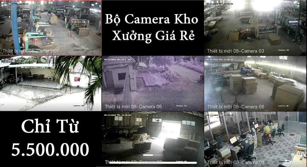 Trọn Bộ Camera Kho Xưởng Giá Rẻ