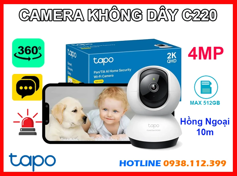 Camera Quay Xoay Tapo C220 Không Dây (4MP), Camera IP Wifi Không Dây Tapo C220 (4MP), Tapo C220, C220, camera không dây Tapo C220, lắp đặt camera Tapo C220, camera không dây Tapo C220 giá rẻ, lắp camera Tapo C220 chính hãng, camera trong nhà Tapo C220, lắp camera quay xoay 360 Tapo C220, mua camera Tapo C220,