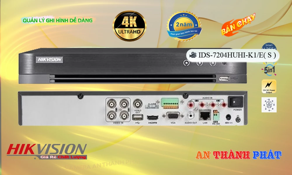➠  iDS-7204HUHI-K1/E(S) sắc nét Hikvision